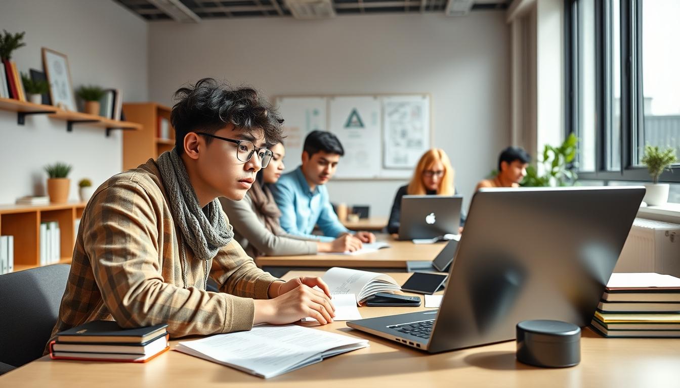 Structured study materials and learning resources on a desk